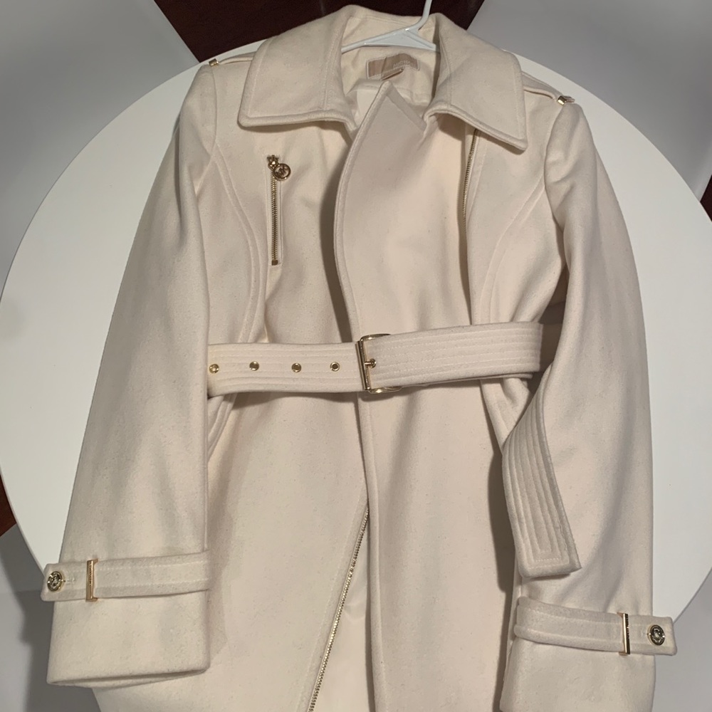 Beautiful White and Gold Pea Coat!